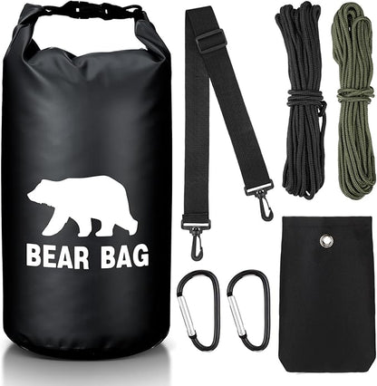 1 Set Bear Food Bag for Camping Ultralight Food Hanging System Includes Waterproof Bear Bag, Nylon Ropes, Hooks for Camping Backpacking