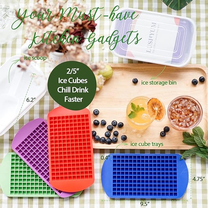 Mini Ice Cube Trays for Freezer