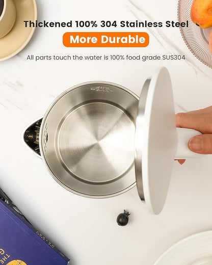 Electric Kettle Stainless Steel, 1.0L Small Water Boiler 1200W Fast Boiling