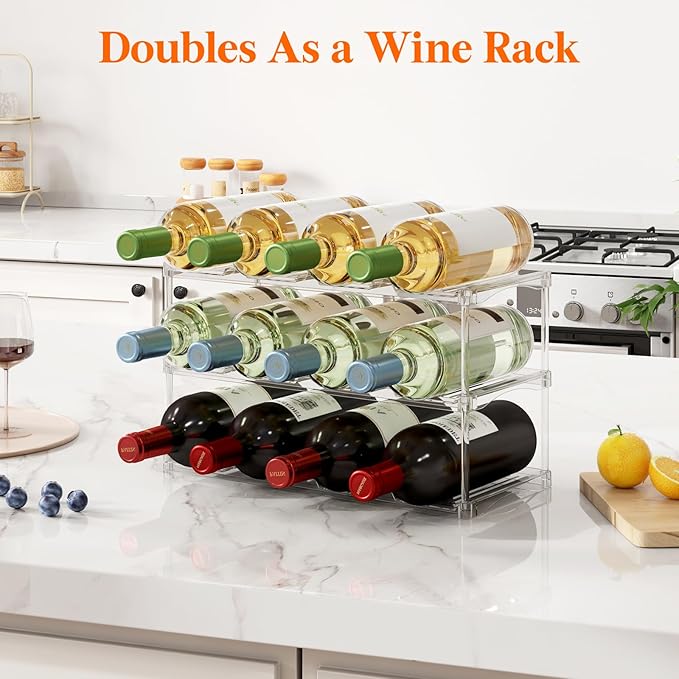 Lifewit Stackable Bottle Storage Organizer, Large Slot Water Bottle Tumbler Cup