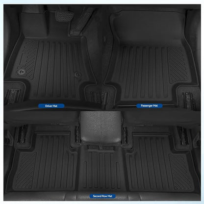 Custom Fit Floor Mats for 2006-2012 Toyota RAV4, All Weather TPE Floor Liners & Trunk Mat & Backrest Mats & Door Sill Guard, Odorless Full Set Interior Accessories