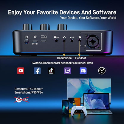 MAONO Gaming Audio Mixer, Audio Interface