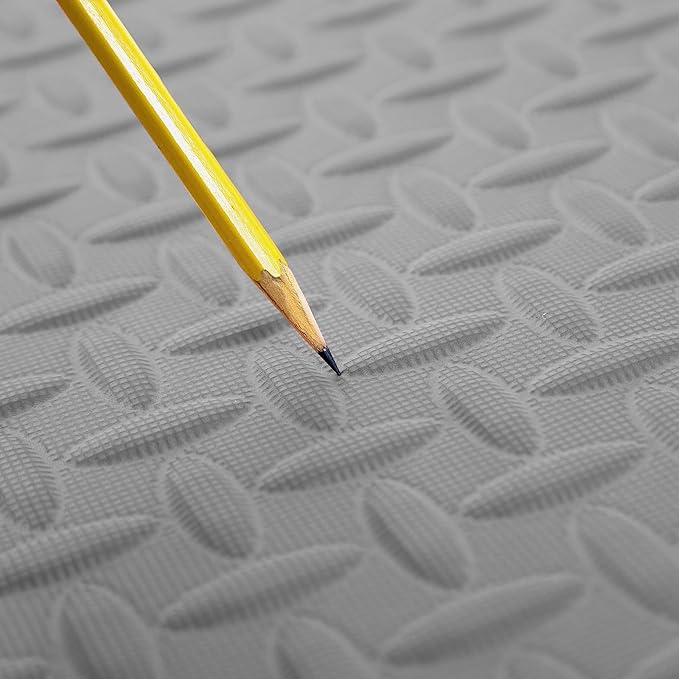 IncStores 1/2 Inch Thick Diamond Soft Foam Flooring Tiles | High-Density Interlocking Foam Tiles for Rugged Style in Your Home Gym, Playroom, and More | Grey, 16 Tiles