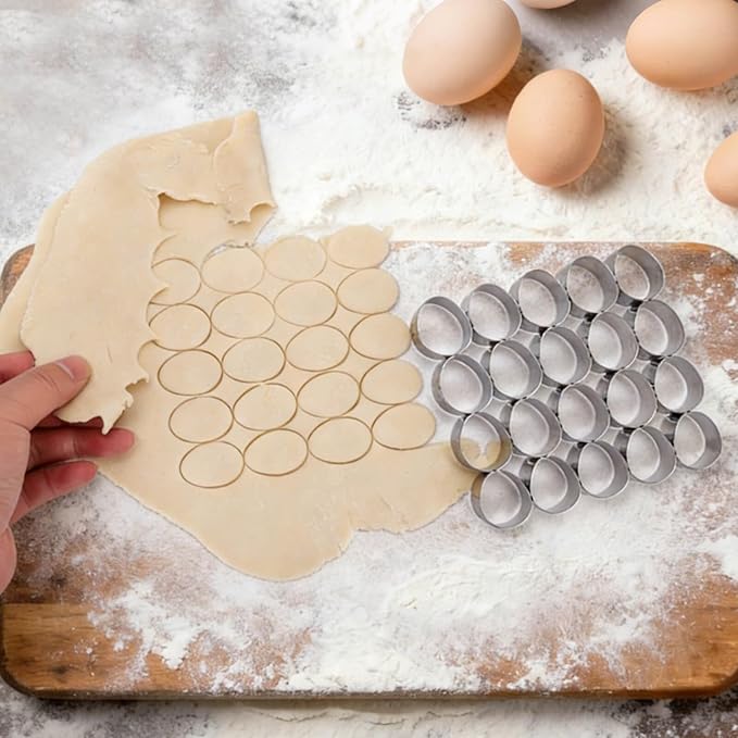 AIERSA Mini Egg Cookie Cutter, Round Small Easter Cookie Cutters, 1.2 Inch Tiny