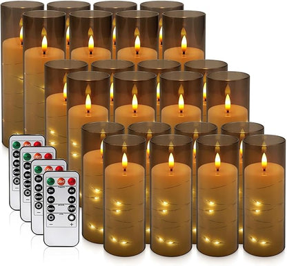 24 Pack Flameless LED Pillar Candles