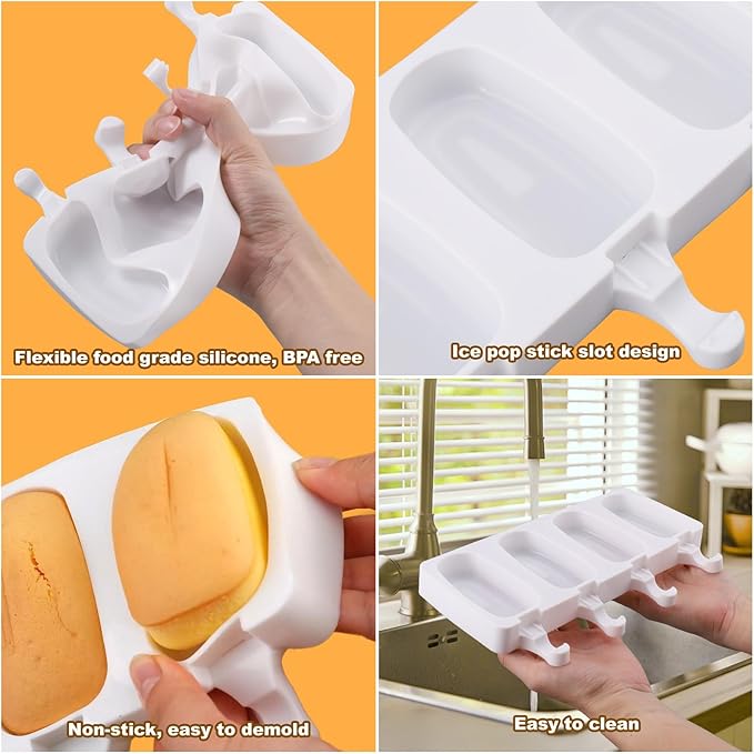 Juome Cake Pop Mold Kit, 8 Cavities Small Cakesicle Molds Silicone