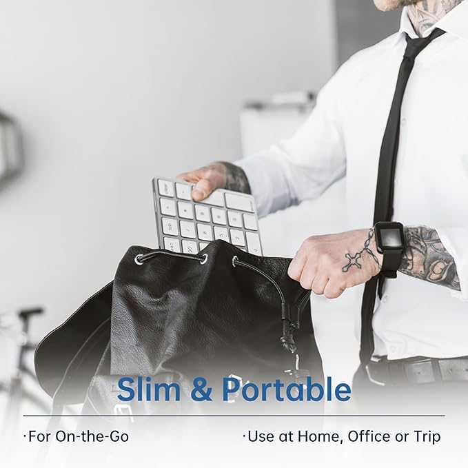 HoRiMe Bluetooth Number Pad, Rechargeable Wireless Numeric Keypad Slim 34-Keys
