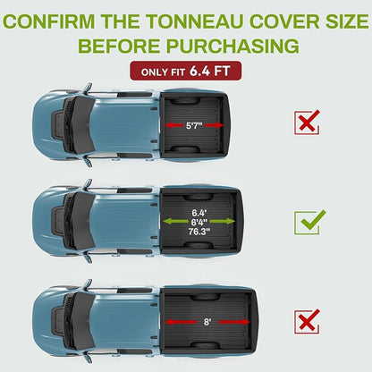AUTOSAVER88 Soft Roll Up Truck Bed Tonneau Cover Fit for 2002-2024 Dodge Ram 1500 (Classic ONLY), Fit for 2003-2026 Dodge Ram 2500 3500 6.4ft Bed w/o RamBox