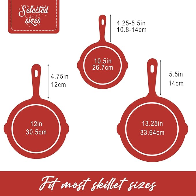 Joyhalo Cast Iron Handle Covers, 6 Pack Heat Resistant Silicone Handle Covers for Cast Iron Skillets and Pans