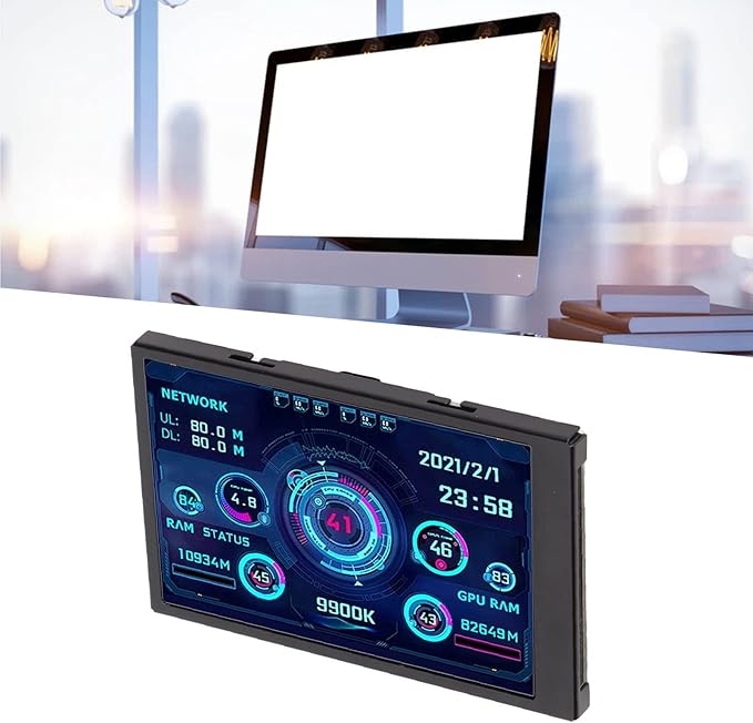 3.5in Computer Temp Monitor, PC Sensor Panel Display, PC CPU HDD Data Monitor