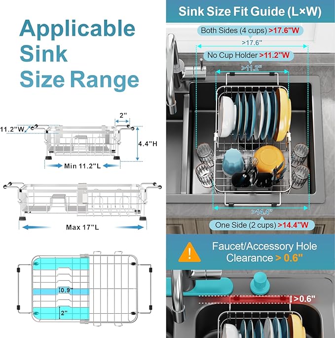 GSlife Small in Sink Dish Drying Rack