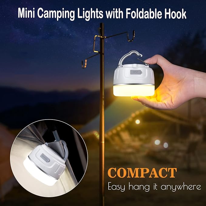 Sinvitron LED Camping Lantern Rechargeable with Remote Control - 1000LM 150H Runtime Tent Light, 5200mAh Water-Resistant Emergency Light for Hurricane Power Outages, Hiking Home