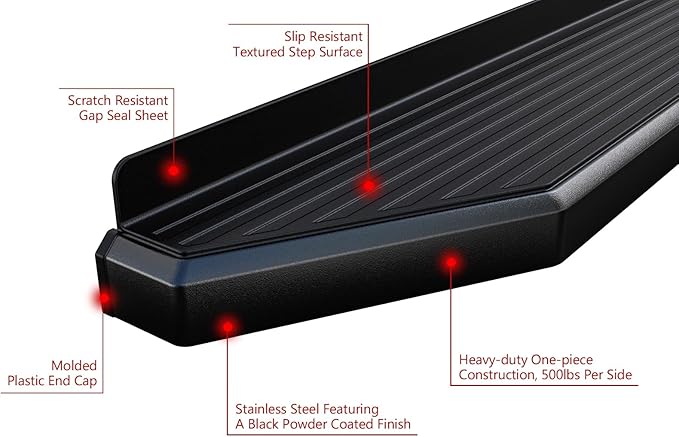 APS Black Stainless Steel Running Boards Style Compatible with Nissan Pathfinder 2022-2026 (Side Steps Side Bars) 6in Wide