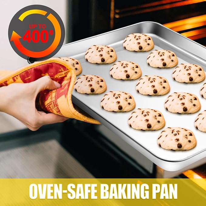 Terlulu Baking Sheet, Cookie Sheet, Stainless Steel Baking Pan, 2 Piece-19.6''x