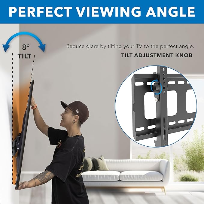 Mount-It! Low-Profile Tilt TV Wall Mount | Ultra-Slim Bracket