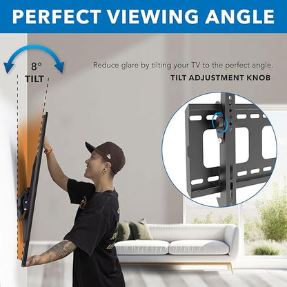 Mount-It! Low-Profile Tilt TV Wall Mount | Ultra-Slim Bracket