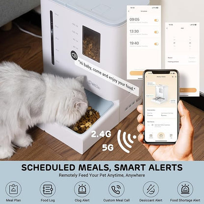 iPettie FW54 5G/2.4GHz WiFi Automatic Feeder and Waterer 2-in-1 Set