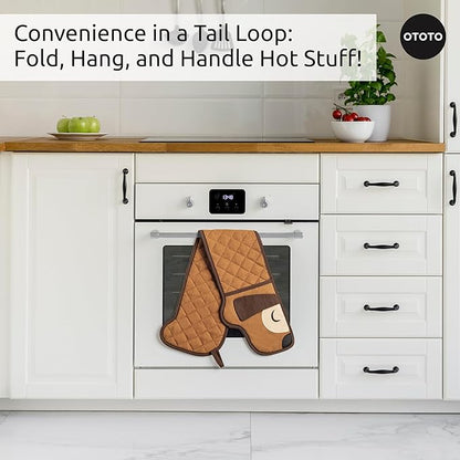 OTOTO Hot-Dog Double Oven Mitts Cute Funny