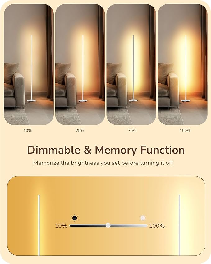 EDISHINE Minimalist LED Corner Floor Lamp