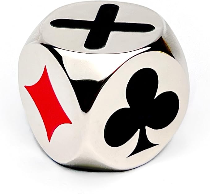 Luck Lab Premium Trump Marker/Indicator - for use with Euchre, Pinochle, Bridge and More - Comes with Black Velvet Storage Bag. (Silver)