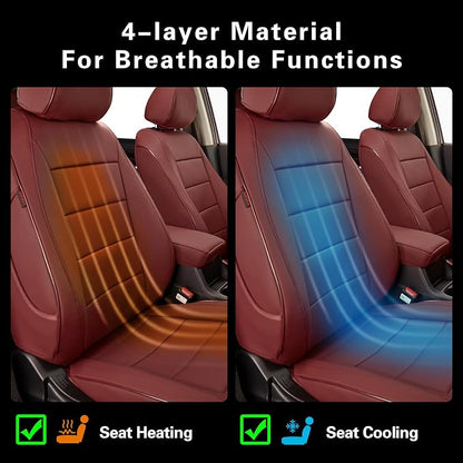 EKR CRV Seat Covers Custom Fit for Honda CRV 2017 2018 2019 2020 2021 2022,Leather Car Seat Cover Full Set for Trucks SUV,Waterproof Car Seat Cushion,Faux Leather (Burgundy)