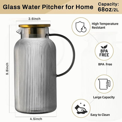 Buaic 2 PACK Glass Pitcher