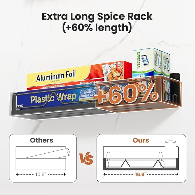 Mystozer 16.9 Inch Wide Large Capacity Magnetic Spice Rack