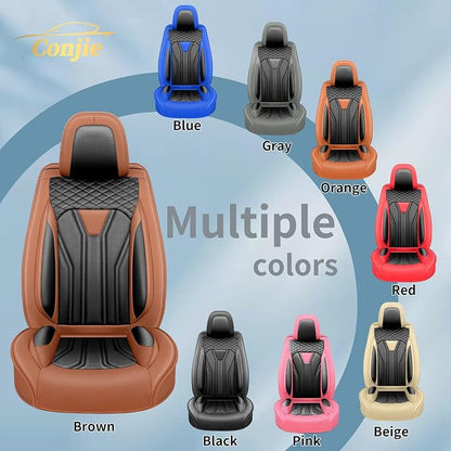 Fit Patriot Car Seat Covers for Jeep Patriot 5 Seats 2007-2016 2017 -Premium Leather, Waterproof & Breathable，All-Weather Seat Cushion Protecto & Airbag Compatible, 2 Front Seat Brown & Black