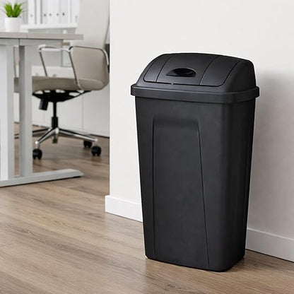 13 Gallon Kitchen Trash Can, Durable Plastic Waste Bin