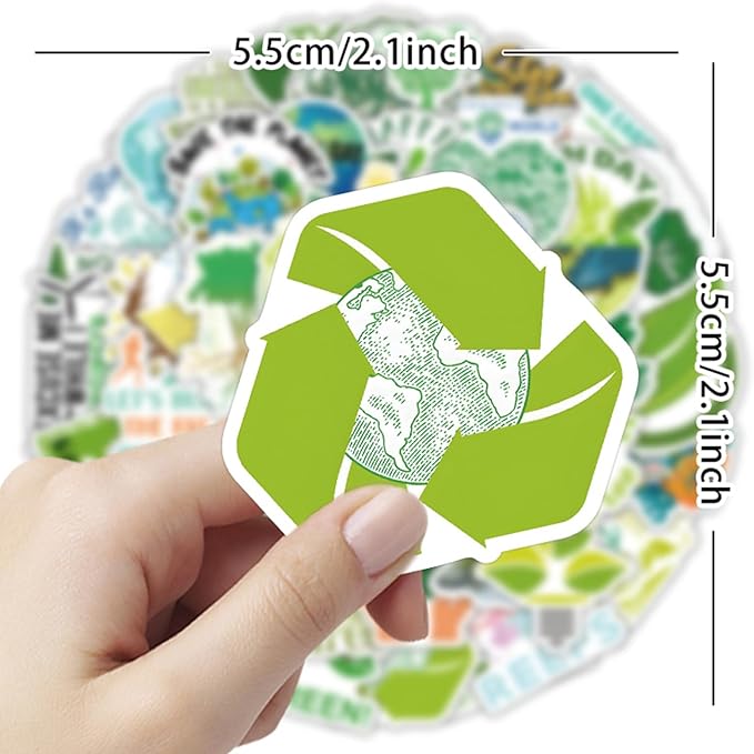 100PCS Environmental Protection Stickers, Save Planet Earth Stickers for Student Vinyl Waterproof for Water Bottle Laptop Luggage Guitar Gifts for Teens Girls Kids Adult Students