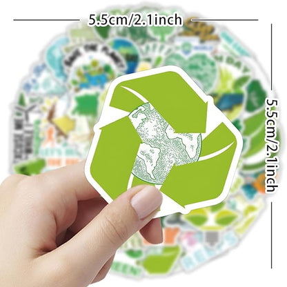 100PCS Environmental Protection Stickers, Save Planet Earth Stickers for Student Vinyl Waterproof for Water Bottle Laptop Luggage Guitar Gifts for Teens Girls Kids Adult Students