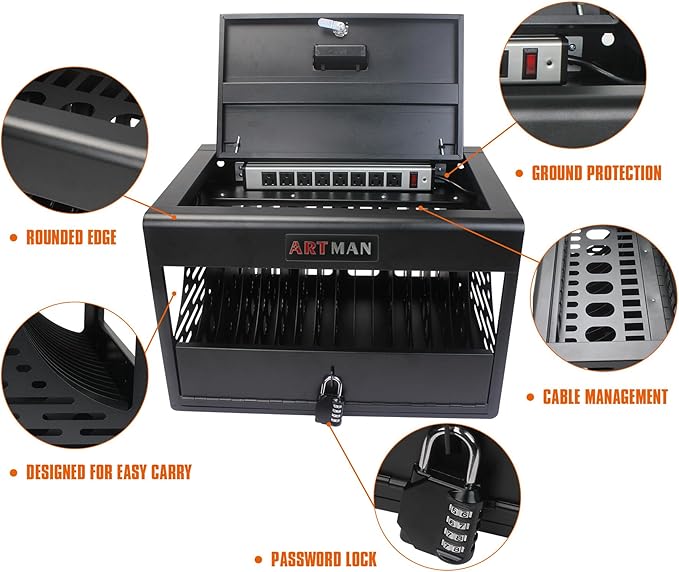 16 Device Wall-Mount Charging Station