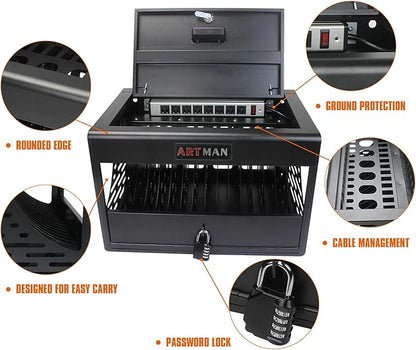 16 Device Wall-Mount Charging Station