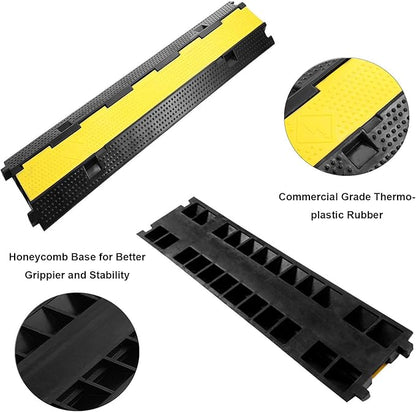 Reliancer 3 Pack Dual Channel Rubber Cable Protector Ramp 2 Channel Traffic