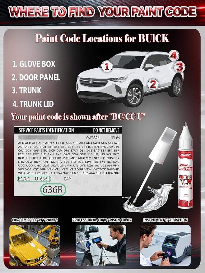 Summit White(GAZ/WA8624) Car Touch Up Paint for Buick, Color Accurate Two-In-One Car Paint Scratch Repair Pen, Professional Scratch Remover for Vehicles Chips and Nicks Scuff