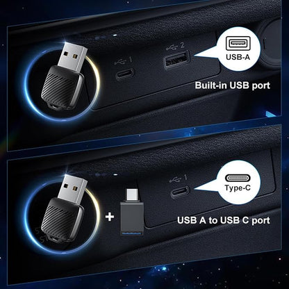 Pomya Wireless Adapter Convert Wired to Wireless for, Car Interconnect Converter Support for Android Auto, Plug and Play
