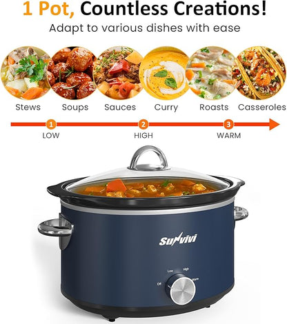 Sunvivi 4 Quart Slow Cooker & Mini Food Warmer