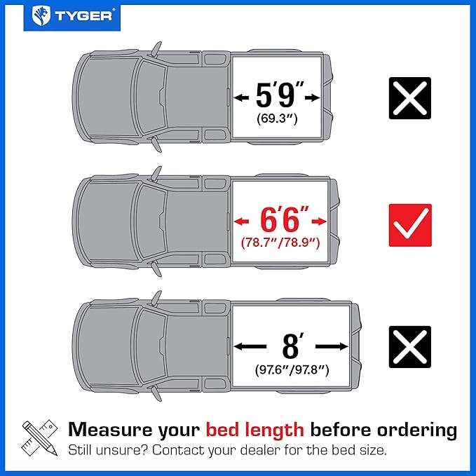 Tyger Auto T4 Flip-Up Low Profile Hard Alloy Truck Bed Tonneau Cover Compatible with 2020-2026 Chevy Silverado GMC Sierra 2500 3500HD (Fit Model w Rail Cap) | 6'10" (82") Bed | TG-BC4C4424