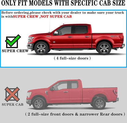 COMNOVA Side Step Nerf Bar Running Board Replacement for 2004-2014 Ford F-150 Crew Cab（4 Full Size Door）,6 Inch Step Pad Design,OE Style