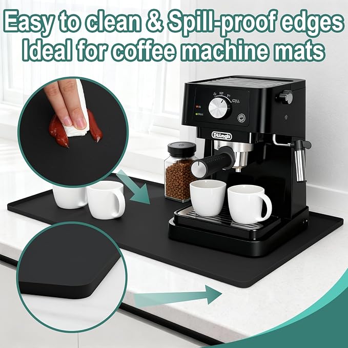 Silicone Coffee Mat, Eco-friendly, Hygienic Drying Pad, Leak-Proof and Non-Slip