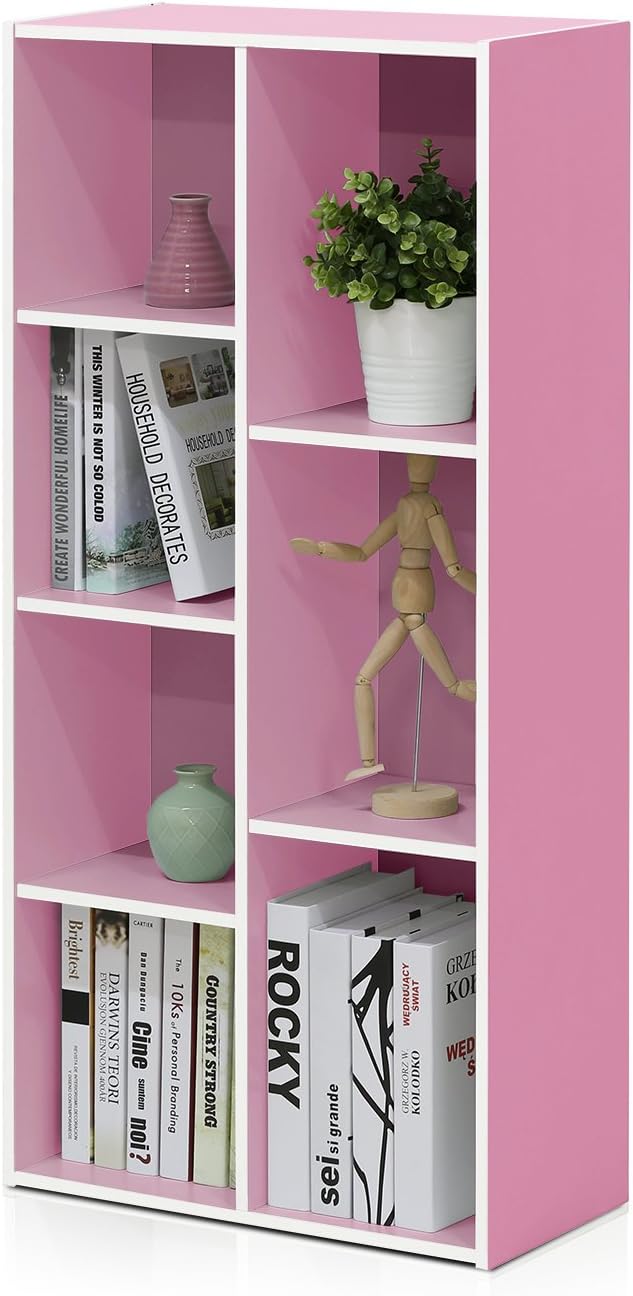 Furinno LUDER Book Shelf, 7-Cube Bookshelf, Bookcase