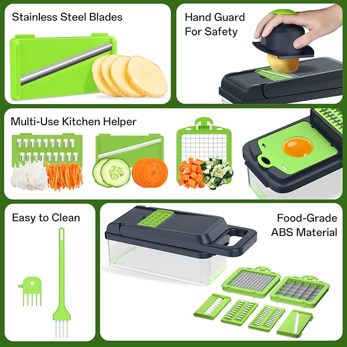 HomeHacks Vegetable Chopper Vegetable Cutter, 12 in 1 Kitchen Gadget, Onion