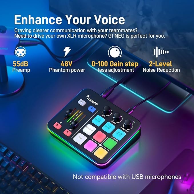 MAONO Gaming Audio Mixer, Audio Interface