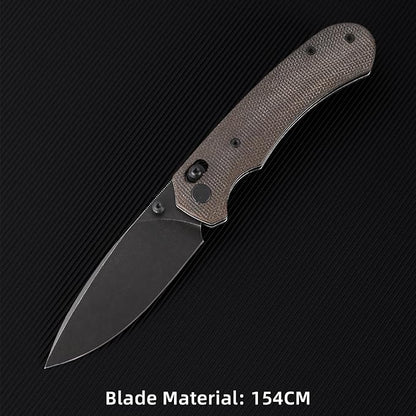 Folding Knife,Pocket Knife,3.31??154CM Blade,Erogonomic Canvas Micarta Handle,Survival Camping Knife with Pocket Clip,EDC Knife for Camping Hunting Hiking Survival,Green
