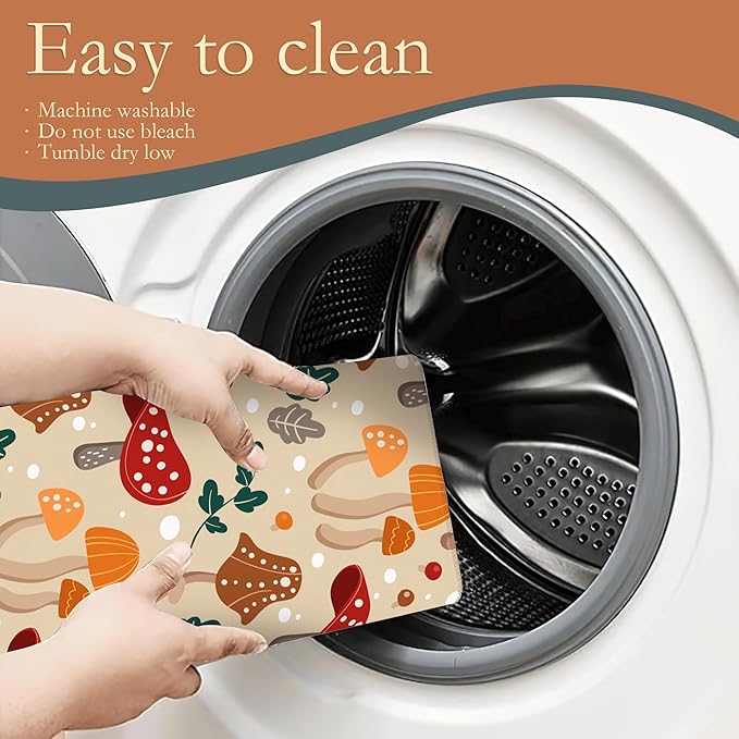 Funny Mushrooms Dish Drying Rack Mats Decor