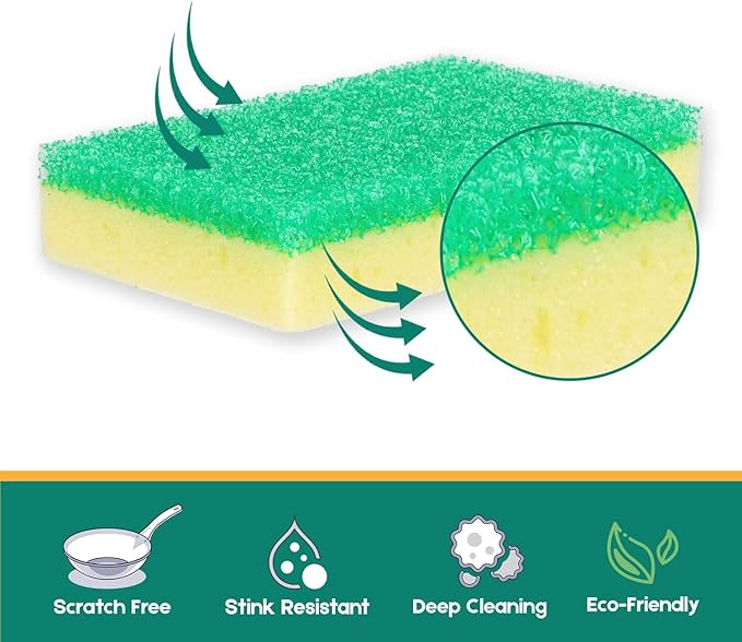 LAUNDRYLUX Scrub Sponge, Dual-Sided Temperature-Responsive Scrubber