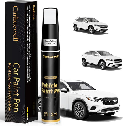 (149/9149) Polar White Touch Up Paint Compatible with Mercedes-Benz, Exact Match Car Paint Pen Automotive Scratch Repair Remover Kit Quick & Easy Solution for Vehile Chips and Nicks