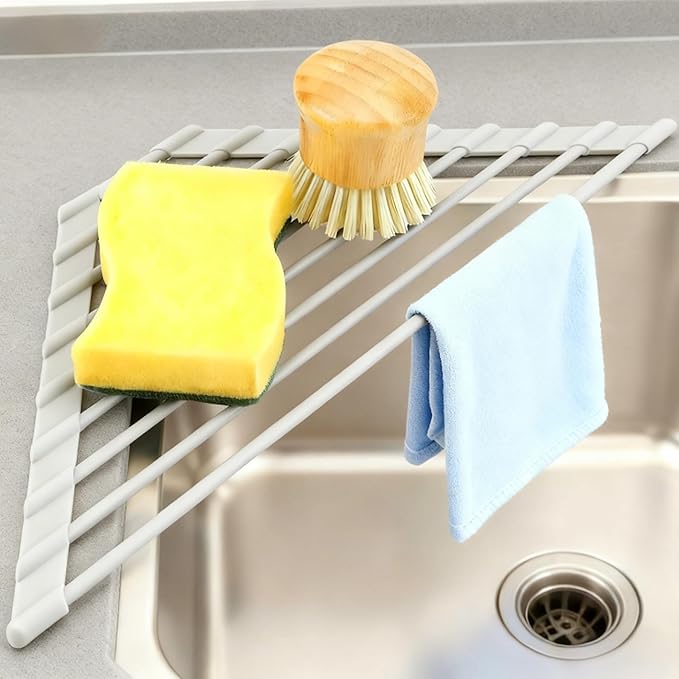 MERRYBOX Triangle Roll Up Dish Drying Rack Over The Sink, 2025 Anti-Rust Sink