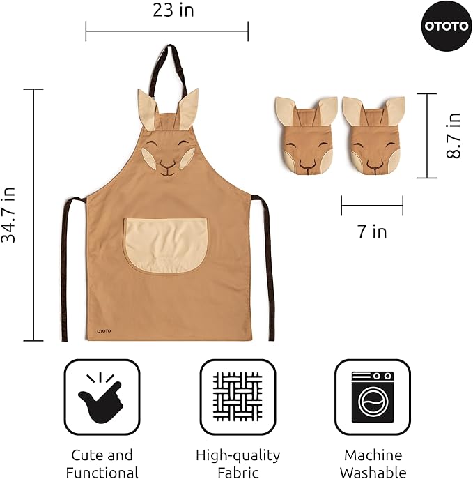 OTOTO Aproo Kitchen Set – Oven Mitts and Chef Apron