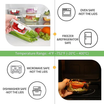 HOMBERKING Glass Food Storage Containers